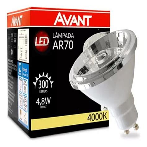 Lâmpada Led Ar70 4 8w 24 Graus Gu10 Foco Branco Neutro Avant