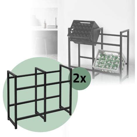 ML Design 2x Étagère pour Caisses de Boissons 4 Caisses 91x31x75 5 cm