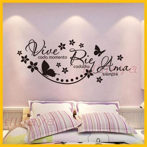 Spanish Vinyl Wall Stickers Saying Vive Cada Momento Rie Cada Dia Ama