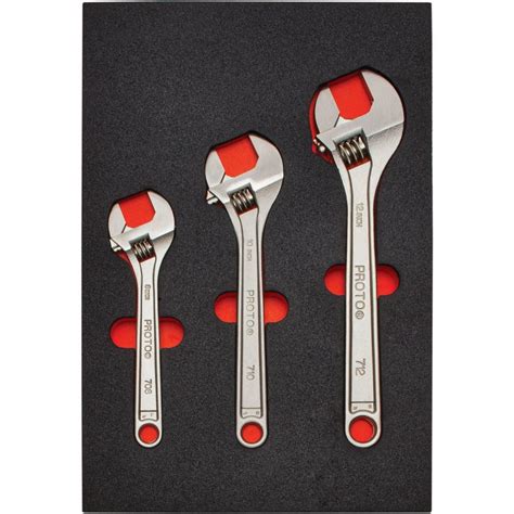 Proto Adjustable Wrench Set 3pc With Foam Insert J795k Acme Tools