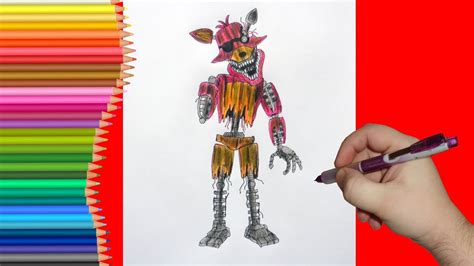 How To Draw Phantom Foxy Fnaf Как нарисовать Фантом Фокси ФНаФ Youtube