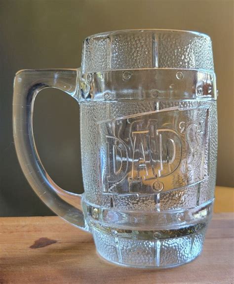 Vintage Dad S Root Beer Glass Mug Barrel Style Embossed Glass Stein 5