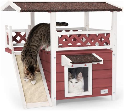 Amazon Petsfit Durable Roof Outdoor Cat Houses Weatherproof With