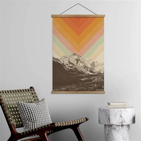 Stoffbild Retro Berglandschaft Bodart Wall Art De