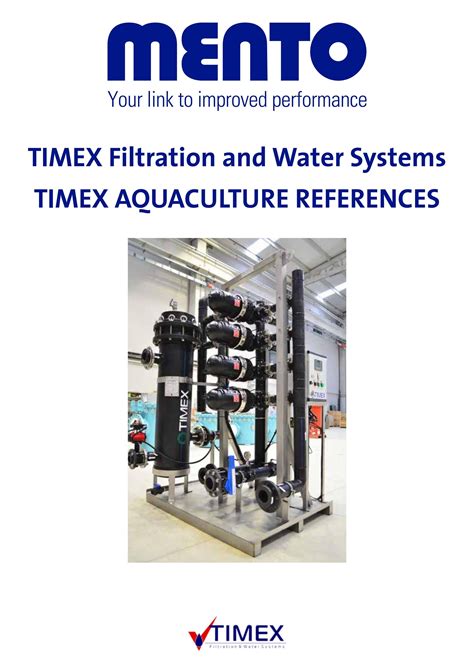 Timex Filtration And Water Systems Aquaculture References By Mento As