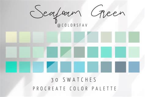 Procreate Color Palettes Seafoam Green Graphic By Colorsfav Creative