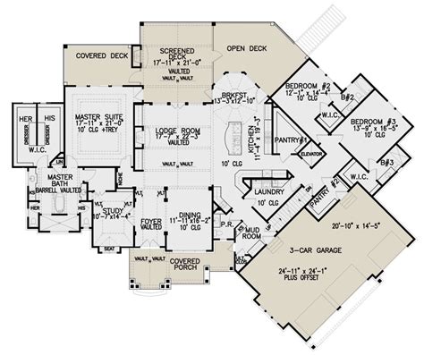 Craftsman Plan: 4,851 Square Feet, 5 Bedrooms, 5.5 Bathrooms - 699-00266