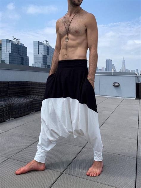 Harem Pants Men Samurai Pants Mens Harem Pants Sarouel Etsy Harem