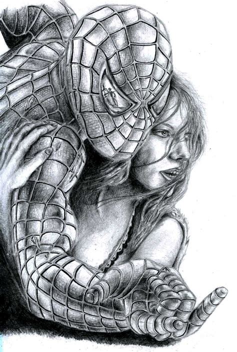 Black Spiderman Pencil Drawings