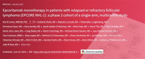 Raul Cordoba Epcoritamab Monotherapy In Patients With Relapsed Or