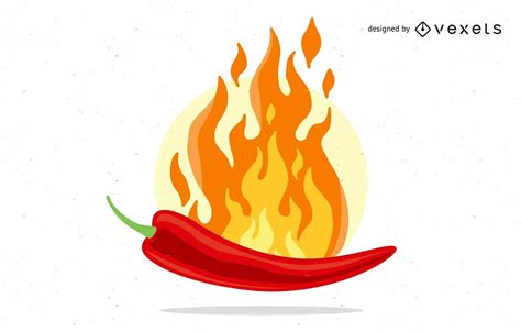 Flaming Red Chili Pepper Illustration Vector Download