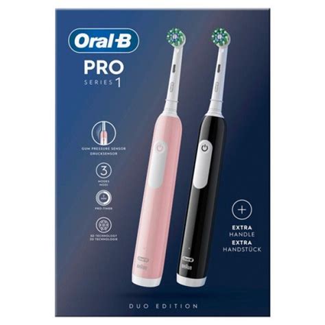 Oral B Elektrische Zahnbürste Pro 1 2 Handstück in Schwarz Pink