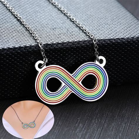 Infinity Rainbow Pride Pendant Necklace Queerks