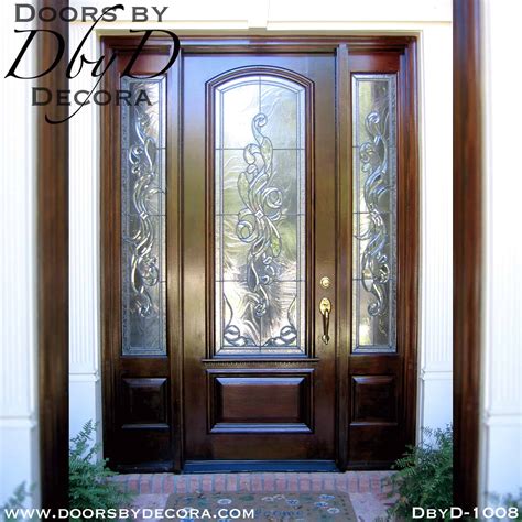 Custom Leaded Glass Door And Sidelites Solid Wood Doors By Decora