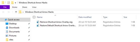 How to Remove Shortcut Arrow Icon on Shortcuts in Windows 10