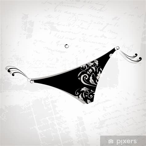 Plakat Kvinde Bikini Bund Blomster Ornament Til Dit Design PIXERS DK