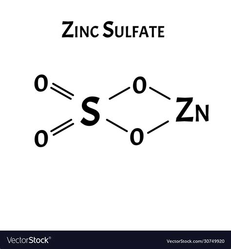 Zinc Sulfate Is A Molecular Chemical Formula Vector Image