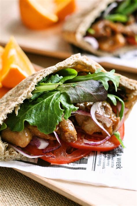 Perfectly Imperfect Teriyaki Chicken Pita Pocket Sandwich