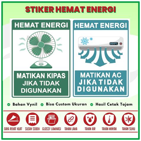 jual stiker hemat energi sticker matikan kipas stiker matikan ac