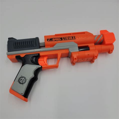 Mavin Nerf Zombie Strike Clear Shot Pistol Blaster Stormfire Orange Dart Gun Blaster