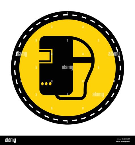 Symbol Wear Welding Helmet Isolate On White Background Vector