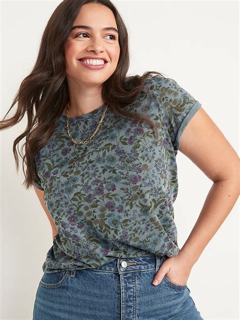 EveryWear Floral Print Crew Neck T Shirt Old Navy