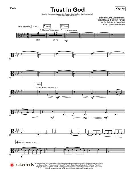 Trust In God Worship Choir SAB Viola Sheet Music PDF Elevation