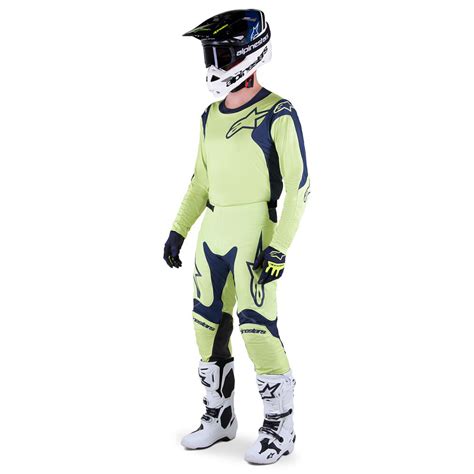 Completo Cross Alpinestars Racer Hoen Night Navy Fluorite Green