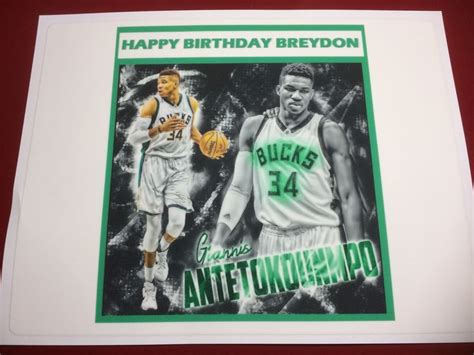 Milwaukee Bucks Giannis Antetokounmpo Edible Cake Topper Edible Cake