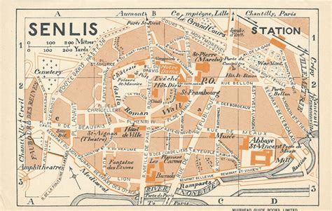 1927 Senlis France Antique Map - Etsy