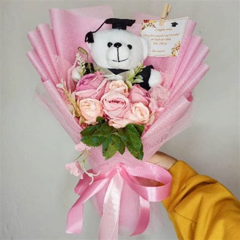 Jual Bouquet Bunga Artificial Boneka Wisuda Bucket Buket Flower