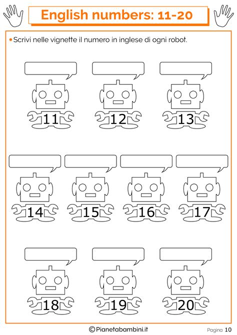 Numeri In Inglese Da 1 A 20 Schede Per La Scuola Primaria