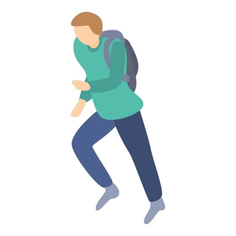 Icono de joven corriendo isométrico de joven corriendo icono de vector