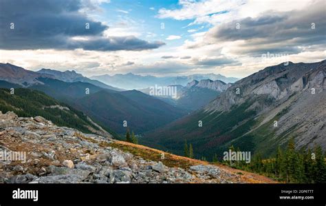 View Into Forested Valley Mountain Peak And Ashlar Ridge In The Back