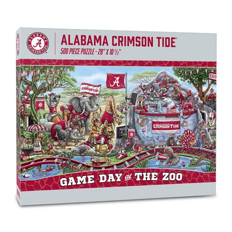 Youthefan Ncaa Alabama Crimson Tide Game Day At The Zoo 500pc Puzzle