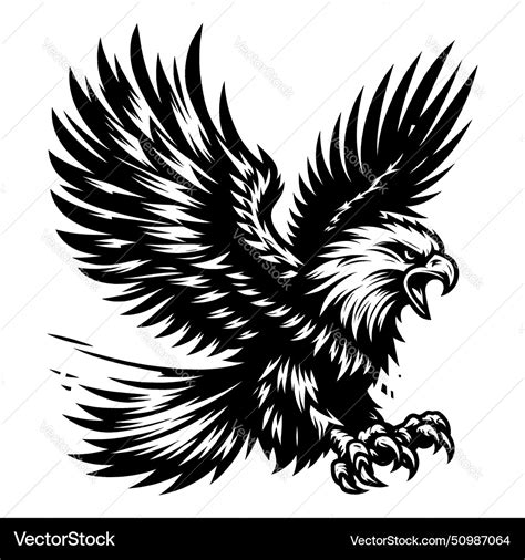 Angry flying eagle Royalty Free Vector Image - VectorStock