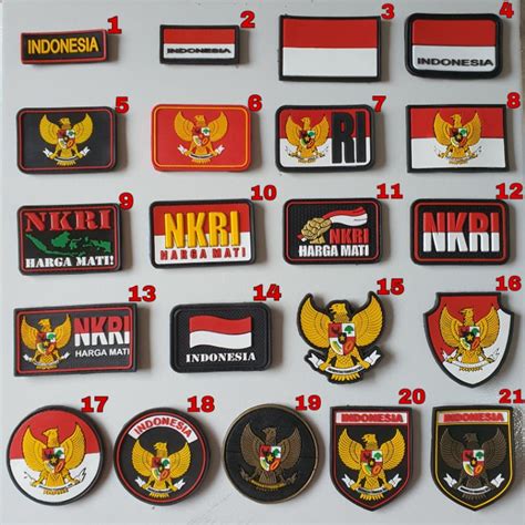 Jual PATCH RUBBER LOGO GARUDA NKRI BENDERA INDONESIA TEMPELAN EMBLEM