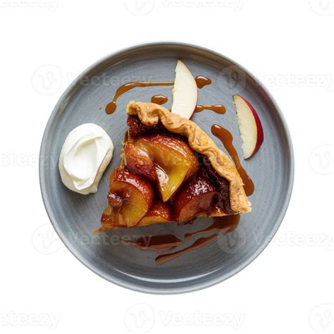 Peach Pie Slice On Blue Plate 47730672 Png