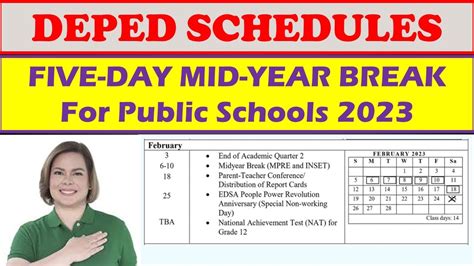 Deped Schedules Five Day Mid Year Break For Public Schools