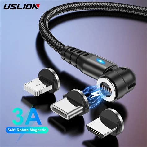 Uslion C Ble Micro Usb Type C Magn Tique En Pour Recharge Rapide Et