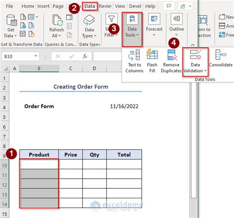 How To Create An Order Form In Excel With Steps