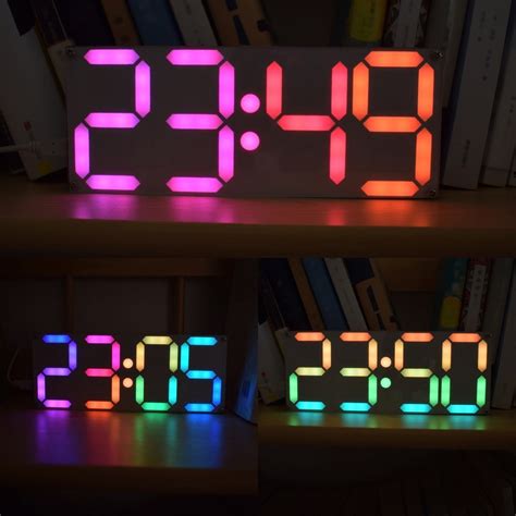 DS3231 DIY 4 Ziffer Digital LED Uhr Bausatz Mit Regenbogen Farben Und