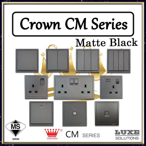 Crown Cm Series Switch Matte Black Switched Socket Outlet Suis Soket Sirim Approved Shopee