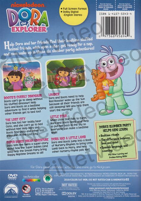 Dora The Explorer Dora S Slumber Party On Dvd Movie