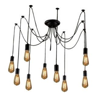 Light Spider Chandelier Black Industrial Chandeliers By