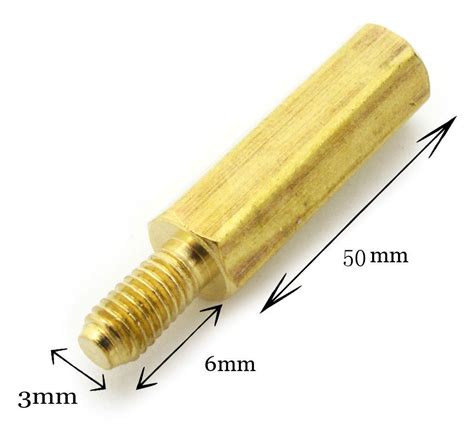 10pcs M350 6mm Metric Brass Hexagonal Threaded Spacers Hexagon Copper