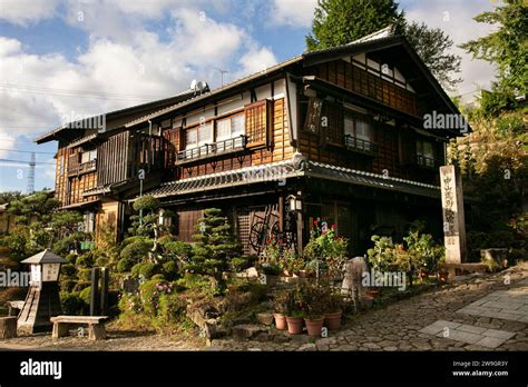 Streets And Traditional Japanese Houses At Magome Juku Town Along The