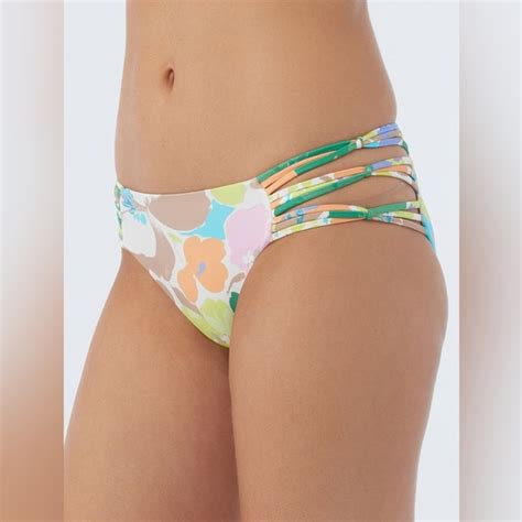 O Neill Swim Nwt Oneill Sami Floral Boulders Strappy Full Swim Bikini Bottoms Flower Beach