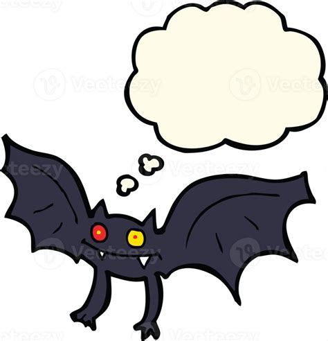 Cartoon Vampire Bat With Thought Bubble 45144229 Png