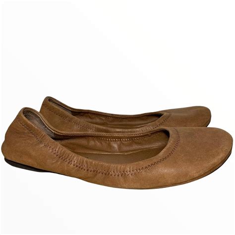 Lucky Brand Emmie Leather Flats Tan Brown Leather Depop